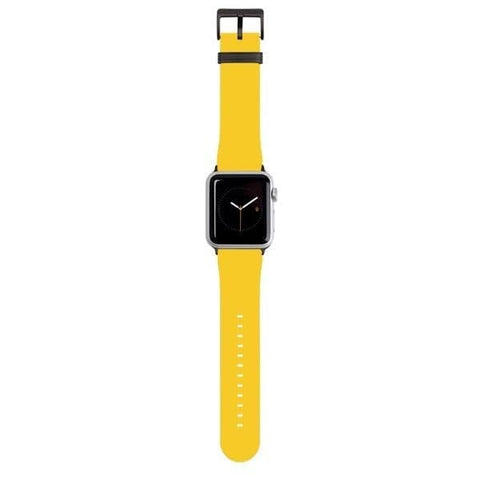 Shop The Solid Golden Yellow Tone Apple Watch Bands Exclusively at The Urban Flair - Trendy Faux/Vegan Leather iWatch Straps - Affordable Replacements Bands For Women