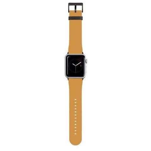 Shop The Solid Golden Yellow Tone Apple Watch Bands Exclusively at The Urban Flair - Trendy Faux/Vegan Leather iWatch Straps - Affordable Replacements Bands For Women