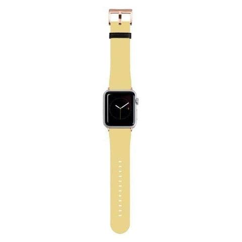 Shop The Solid Golden Yellow Tone Apple Watch Bands Exclusively at The Urban Flair - Trendy Faux/Vegan Leather iWatch Straps - Affordable Replacements Bands For Women