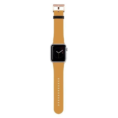Shop The Solid Golden Yellow Tone Apple Watch Bands Exclusively at The Urban Flair - Trendy Faux/Vegan Leather iWatch Straps - Affordable Replacements Bands For Women