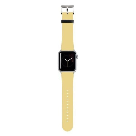 Shop The Solid Golden Yellow Tone Apple Watch Bands Exclusively at The Urban Flair - Trendy Faux/Vegan Leather iWatch Straps - Affordable Replacements Bands For Women