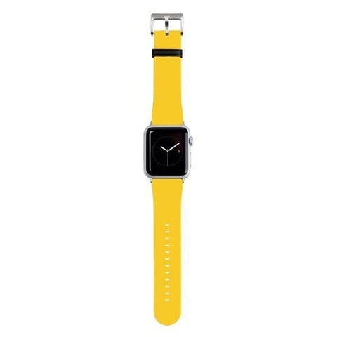 Shop The Solid Golden Yellow Tone Apple Watch Bands Exclusively at The Urban Flair - Trendy Faux/Vegan Leather iWatch Straps - Affordable Replacements Bands For Women
