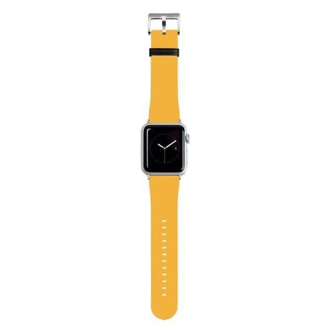 Shop The Solid Golden Yellow Tone Apple Watch Bands Exclusively at The Urban Flair - Trendy Faux/Vegan Leather iWatch Straps - Affordable Replacements Bands For Women