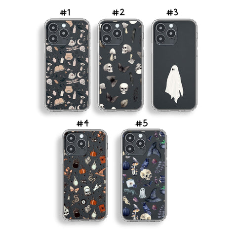 Spooky Halloween Phone Cases For New Space Black iPhone 14 Pro & 14 Pro Max Clear Cases With Aesthetic Mystic Designs By The Urban Flair Feat