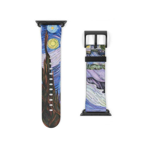 Shop The Starry Night Apple Watch Band Exclusively at The Urban Flair - Trendy Faux/Vegan Leather iWatch Straps - Affordable Replacements Bands For Women