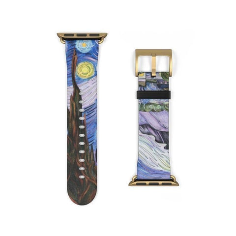 Shop The Starry Night Apple Watch Band Exclusively at The Urban Flair - Trendy Faux/Vegan Leather iWatch Straps - Affordable Replacements Bands For Women