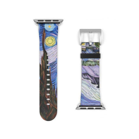 Shop The Starry Night Apple Watch Band Exclusively at The Urban Flair - Trendy Faux/Vegan Leather iWatch Straps - Affordable Replacements Bands For Women