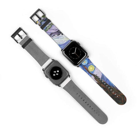 Shop The Starry Night Apple Watch Band Exclusively at The Urban Flair - Trendy Faux/Vegan Leather iWatch Straps - Affordable Replacements Bands For Women