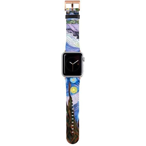 Shop The Starry Night Apple Watch Band Exclusively at The Urban Flair - Trendy Faux/Vegan Leather iWatch Straps - Affordable Replacements Bands For Women