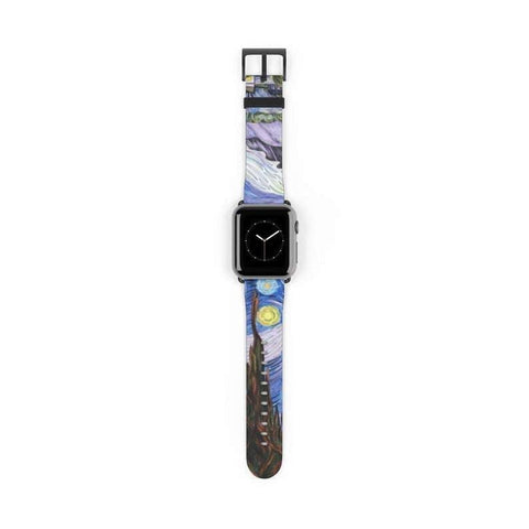 Shop The Starry Night Apple Watch Band Exclusively at The Urban Flair - Trendy Faux/Vegan Leather iWatch Straps - Affordable Replacements Bands For Women