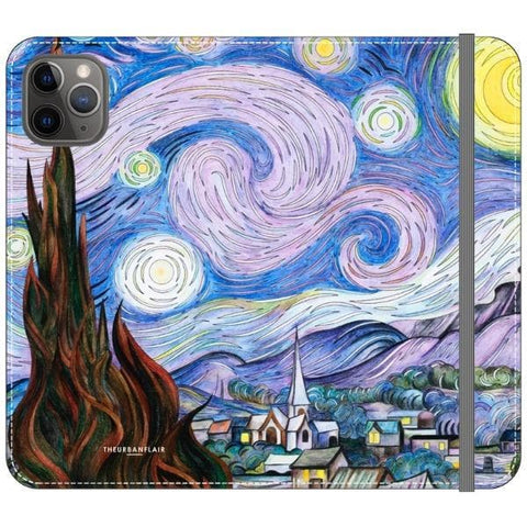 iPhone 11 Pro Max Starry Night Wallet Phone Case - The Urban Flair
