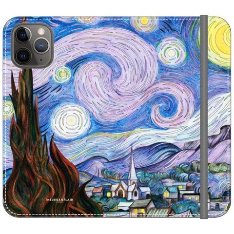 iPhone 11 Pro Starry Night Wallet Phone Case - The Urban Flair