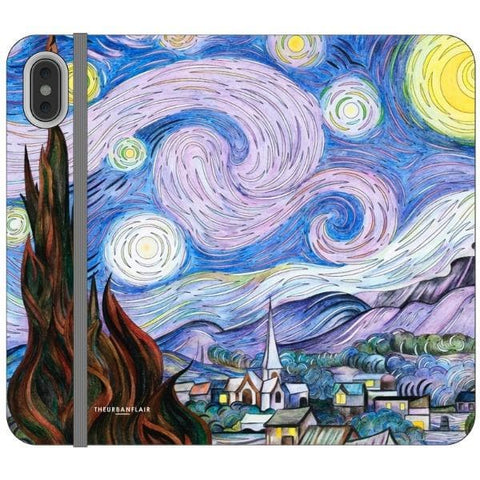 iPhone XS Max Starry Night Wallet Phone Case - The Urban Flair