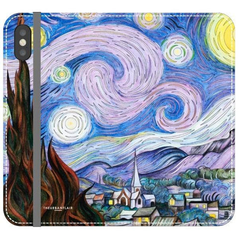 iPhone X/XS Starry Night Wallet Phone Case - The Urban Flair