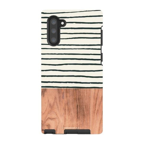 Galaxy Note 10 Gloss (High Sheen) Striped Wood Print Tough Phone Case - The Urban Flair