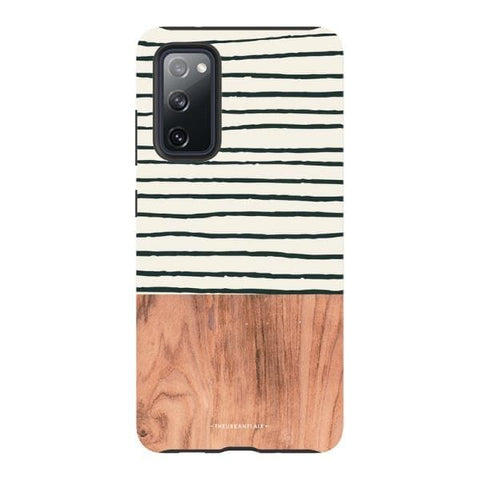 Galaxy S20 FE Gloss (High Sheen) Striped Wood Print Tough Phone Case - The Urban Flair