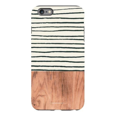 iPhone 6s Plus Gloss (High Sheen) Striped Wood Print Tough Phone Case - The Urban Flair