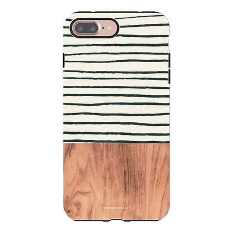 iPhone 7 Plus/8 Plus Satin (Semi-Matte) Striped Wood Print Tough Phone Case - The Urban Flair