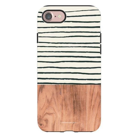 Striped Wood Print Tough Phone Case iPhone 7/8 Satin [Semi-Matte] exclusively offered by The Urban Flair