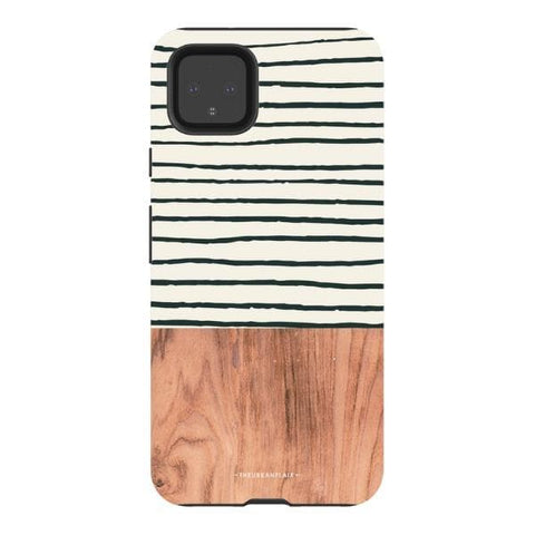 Pixel 4XL Satin (Semi-Matte) Striped Wood Print Tough Phone Case - The Urban Flair