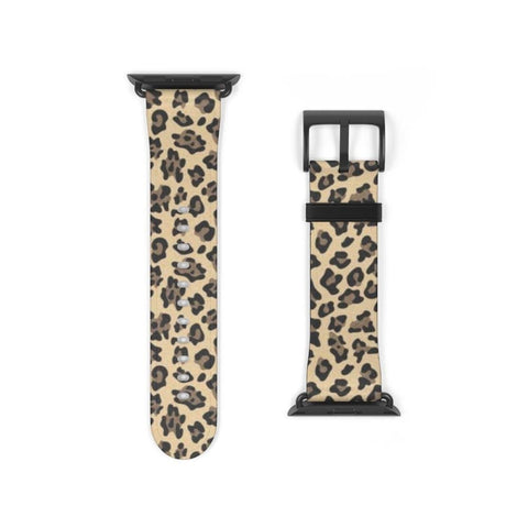 Shop The Tan Leopard Animal Print Apple Watch Band Exclusively at The Urban Flair - Trendy Faux/Vegan Leather iWatch Straps - Affordable Replacements Bands For Women