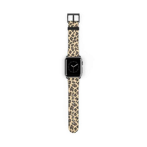 Shop The Tan Leopard Animal Print Apple Watch Band Exclusively at The Urban Flair - Trendy Faux/Vegan Leather iWatch Straps - Affordable Replacements Bands For Women
