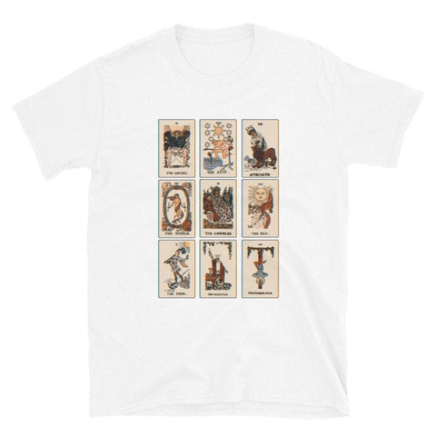 Tarot Card Tee Graphic Tshirt For Women Ladies Tee Shirt Aesthetic Witchy T-Shirt With Tarot Cards White S by The Urban Flair (Tarot Card Tee Graphic Tshirt For Women Ladies Tee Shirt Aesthetic Witchy T-Shirt With Tarot Cards)