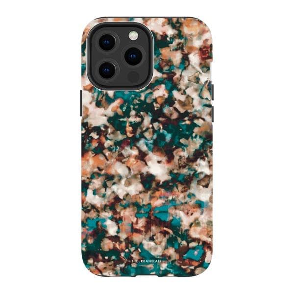 Teal Cream Tortoise Shell Print Tough Phone Case Teal Cream Tortoise Shell Print Tough Phone Case