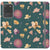 Galaxy S20 Ultra Teal Pressed Flowers Print Wallet Phone Case - The Urban Flair