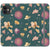 iPhone 11 Teal Pressed Flowers Print Wallet Phone Case - The Urban Flair
