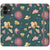 iPhone 12 Teal Pressed Flowers Print Wallet Phone Case - The Urban Flair