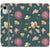 iPhone XR Teal Pressed Flowers Print Wallet Phone Case - The Urban Flair
