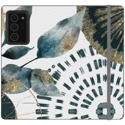 Note 20 Ultra Teal Watercolor Abstract Collage Wallet Phone Case - The Urban Flair