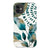 iPhone 11 Gloss (High Sheen) Teal Watercolor Foliage Tough Phone Case - The Urban Flair
