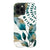 iPhone 12 Pro Max Satin (Semi-Matte) Teal Watercolor Foliage Tough Phone Case - The Urban Flair