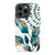 iPhone 13 Pro Gloss (High Sheen) Teal Watercolor Foliage Tough Phone Case - The Urban Flair