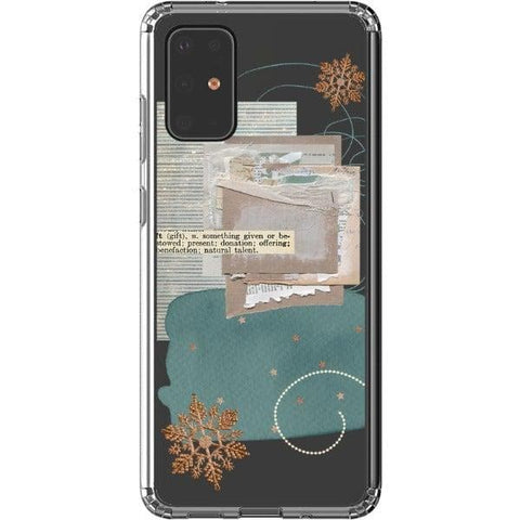 Galaxy S20 Plus Teal Winter Scraps Collage Clear Phone Case - The Urban Flair