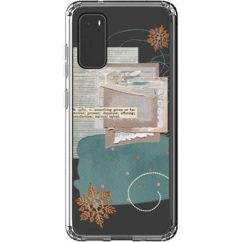 Galaxy S20 Teal Winter Scraps Collage Clear Phone Case - The Urban Flair