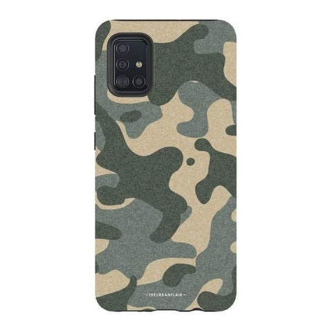 Galaxy A51 4G Satin (Semi-Matte) Textured Camo Print Tough Phone Case - The Urban Flair