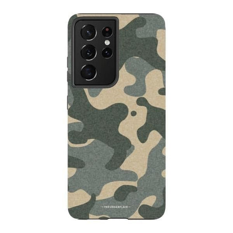 Galaxy S21 Ultra Satin (Semi-Matte) Textured Camo Print Tough Phone Case - The Urban Flair