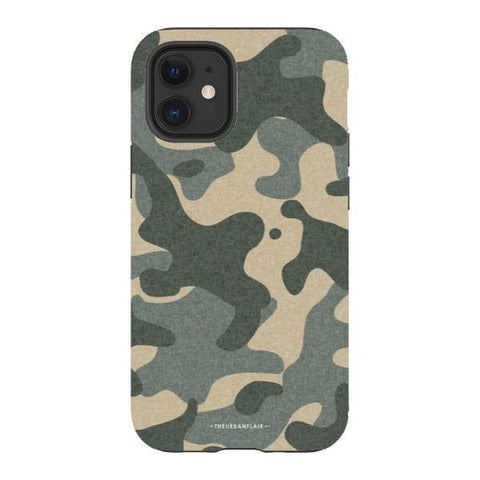 iPhone 12 Mini Gloss (High Sheen) Textured Camo Print Tough Phone Case - The Urban Flair