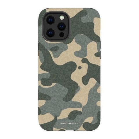 iPhone 12 Pro Max Gloss (High Sheen) Textured Camo Print Tough Phone Case - The Urban Flair