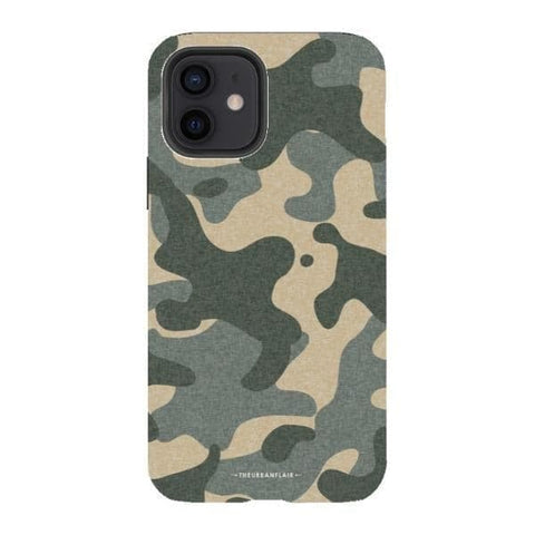 iPhone 12 Satin (Semi-Matte) Textured Camo Print Tough Phone Case - The Urban Flair