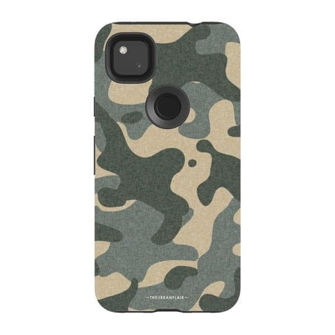 Pixel 4A 4G Gloss (High Sheen) Textured Camo Print Tough Phone Case - The Urban Flair