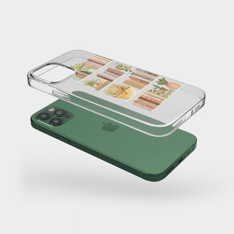 Trendy Book Shelf Phone Case For iPhone 14 Plus 13 Pro Max Mini 12 XR 7 8 Clear Phone Cover With Aesthetic Boho Books Design Galaxy S22 Case Feat