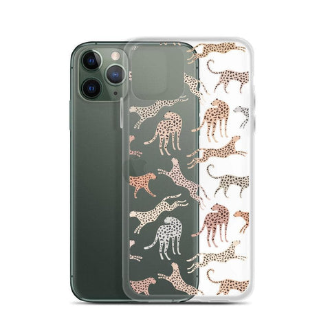 Trendy Nude Leopard Clear Phone Case With Design For iPhone 12 Mini 11 Pro Max XR XS Max 7 8 Plus SE 2020 Galaxy S21 Ultra S20 Fe Feat