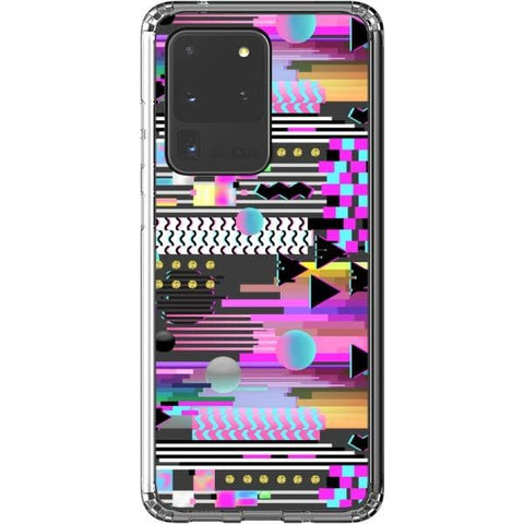 Galaxy S20 Ultra Trippy 90s Glitch Clear Phone Case - The Urban Flair