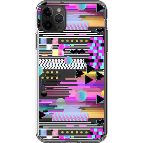 iPhone 11 Pro Max Trippy 90s Glitch Clear Phone Case - The Urban Flair