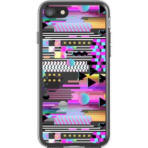 iPhone 7/8/SE 2 Trippy 90s Glitch Clear Phone Case - The Urban Flair