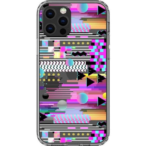 iPhone 13 Pro Max Trippy 90s Glitch Clear Phone Case - The Urban Flair